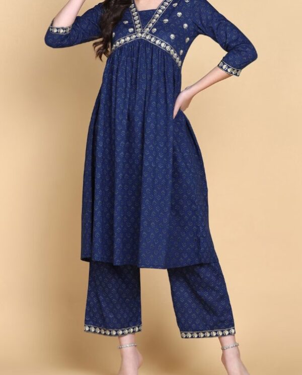 Blue Kurta Palazzos Set