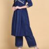 Blue Kurta Palazzos Set - Image 2